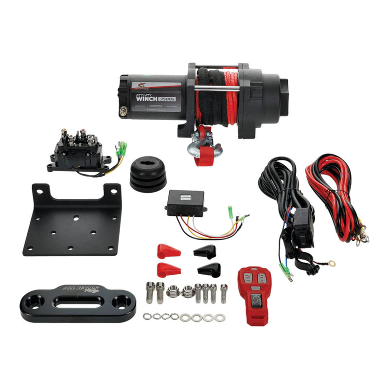 Load image into Gallery viewer, ALL BALLS 4 BOLT WINCH 3500LB with 39FT SYNTHETIC ROPE