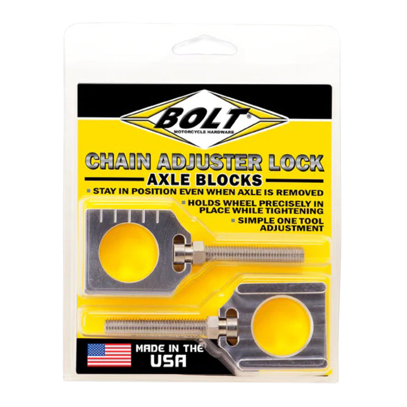 Load image into Gallery viewer, Bolt Raw Chain Adjuster Blocks Yamaha YZF4 (2 pack) 22mm