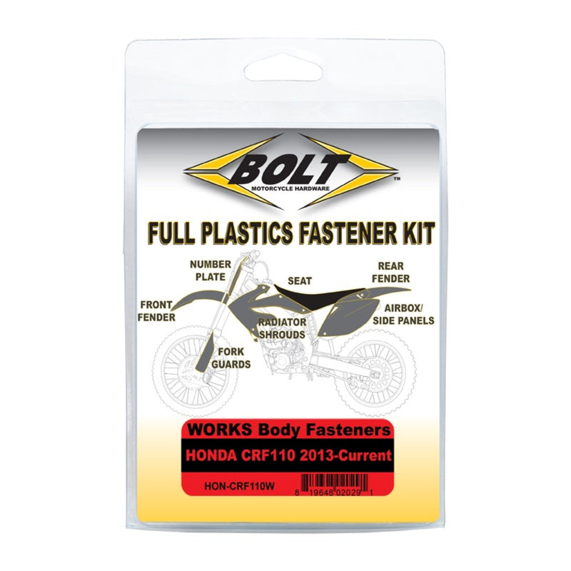 Load image into Gallery viewer, Bolt Body Work Fastener Kit Honda CRF110 '13-Current (Works Kit)