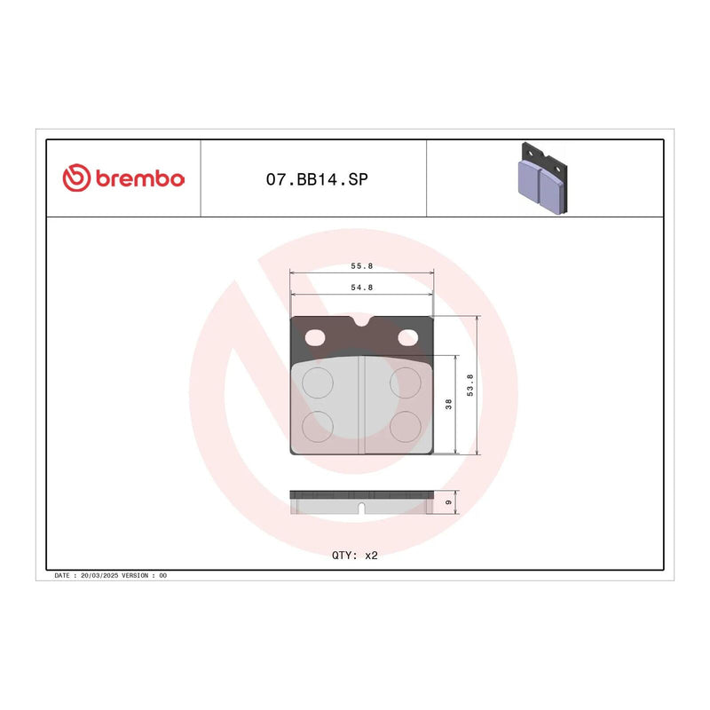 Load image into Gallery viewer, Brembo Prime Sinter Rear Brake Pads 07BB14SP