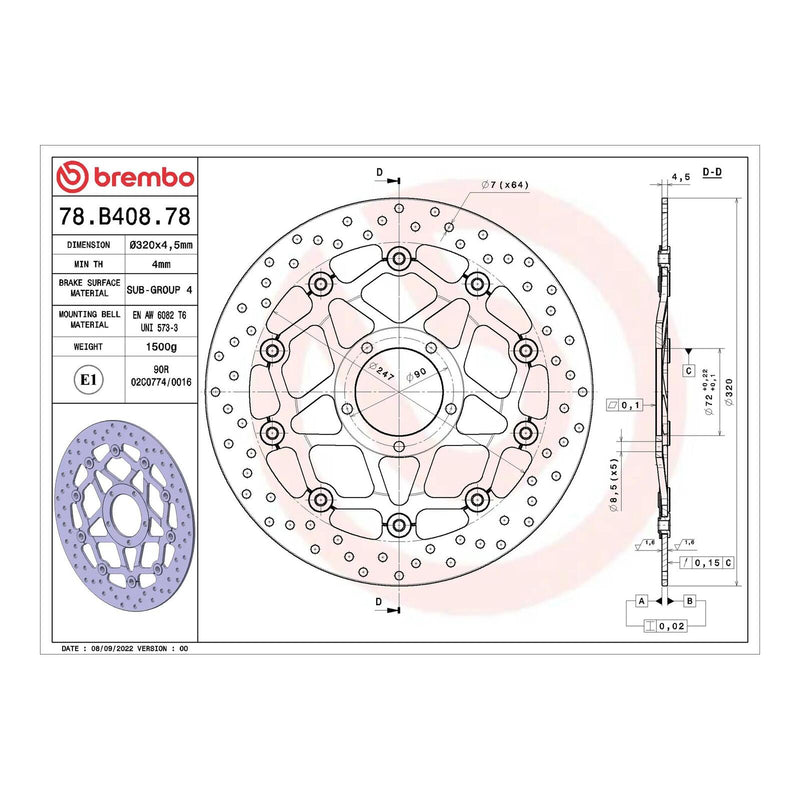 Load image into Gallery viewer, Brembo Prime Serie Oro Front Brake Disc 78B40878