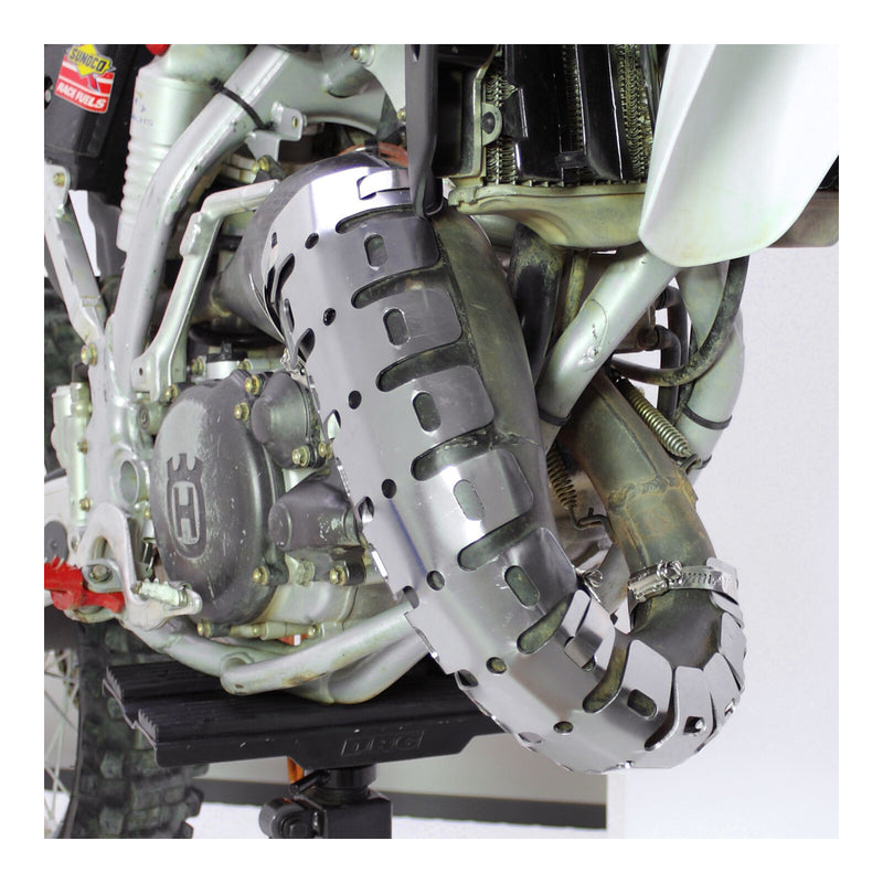 Load image into Gallery viewer, DRC Universal 2-Stroke Exhaust Pipe Guard - Titanium Color