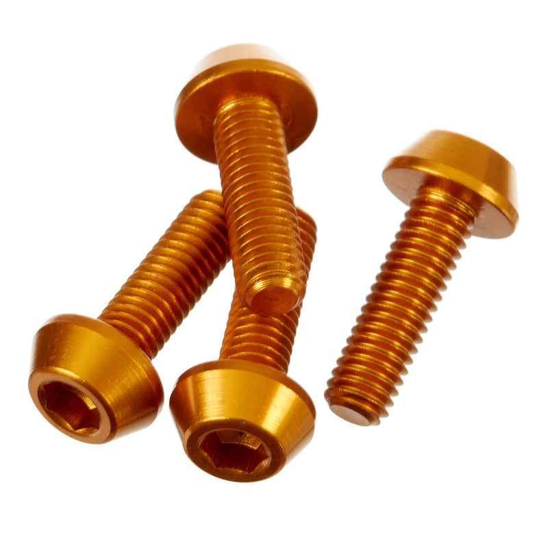 Load image into Gallery viewer, DRC ALUMINUM M6 TAPER BOLTS 20MM GOLD 4PCS