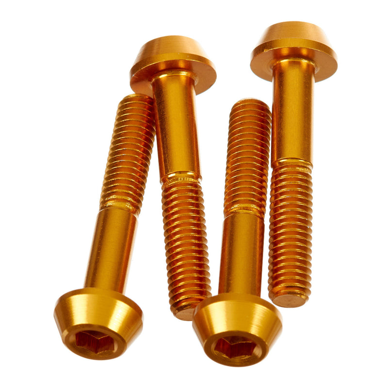 Load image into Gallery viewer, DRC ALUMINUM M6 TAPER BOLTS 35MM GOLD 4PCS