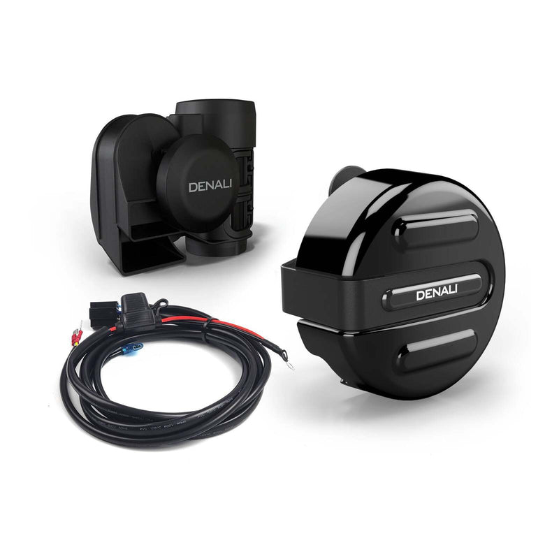 Load image into Gallery viewer, Denali SoundBomb V-Twin Dual-Tone Air Horn with Cover - Black