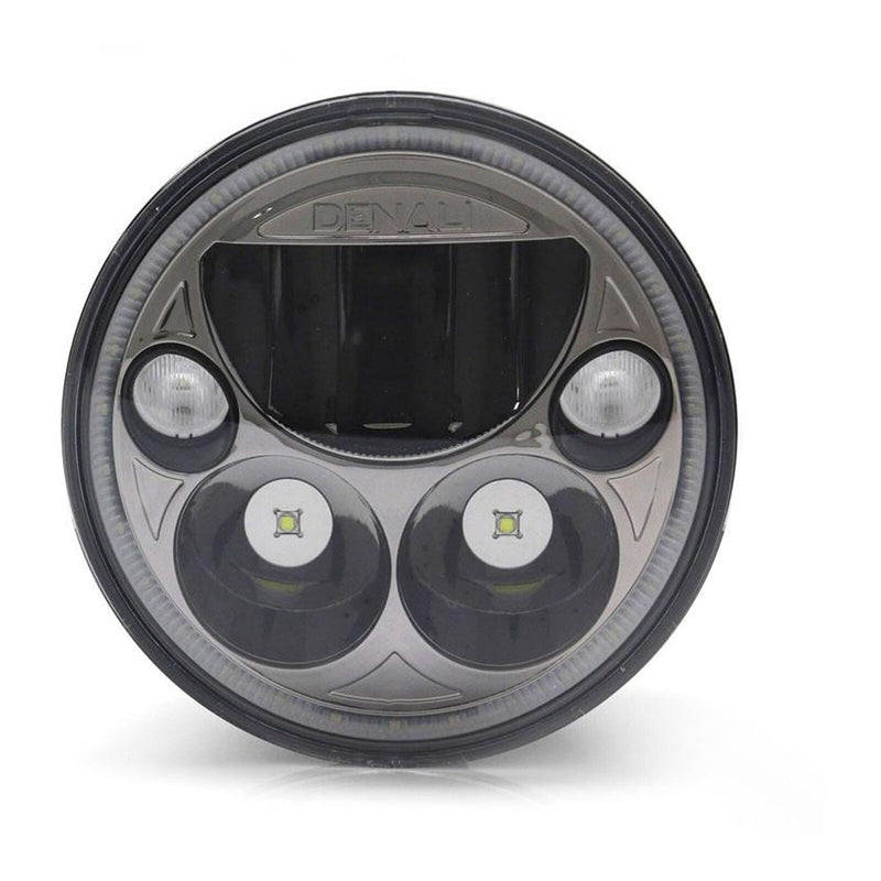 Load image into Gallery viewer, Denali M5 E-Mark LED Headlight Module, 5.75 Round, Black Chrome