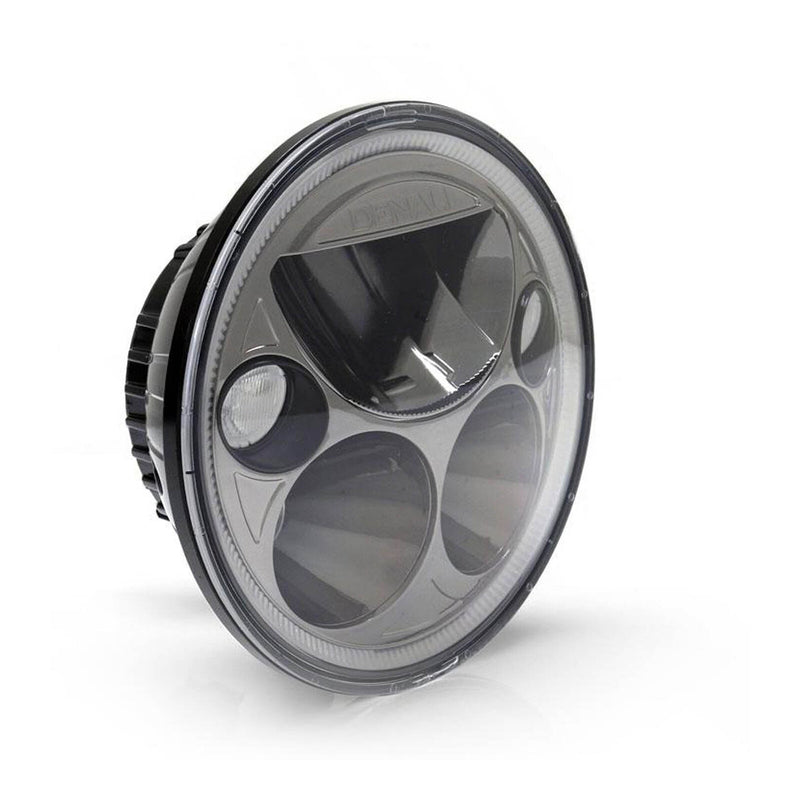 Load image into Gallery viewer, Denali M5 E-Mark LED Headlight Module, 5.75 Round, Black Chrome