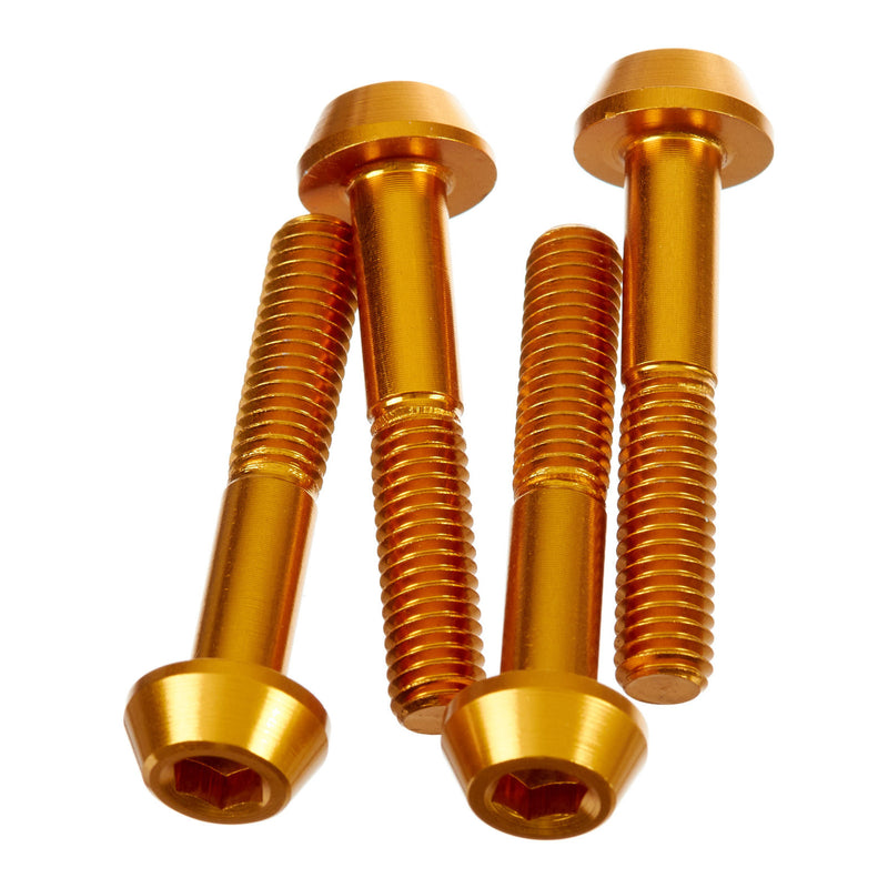 Load image into Gallery viewer, DRC ALUMINUM M6 TAPER BOLTS 35MM GOLD 4PCS