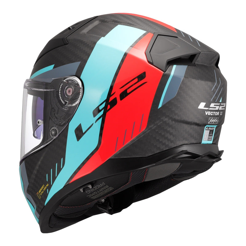 Load image into Gallery viewer, LS2 FF811 Vector II Carbon Grid Helmet - Red / Cyan