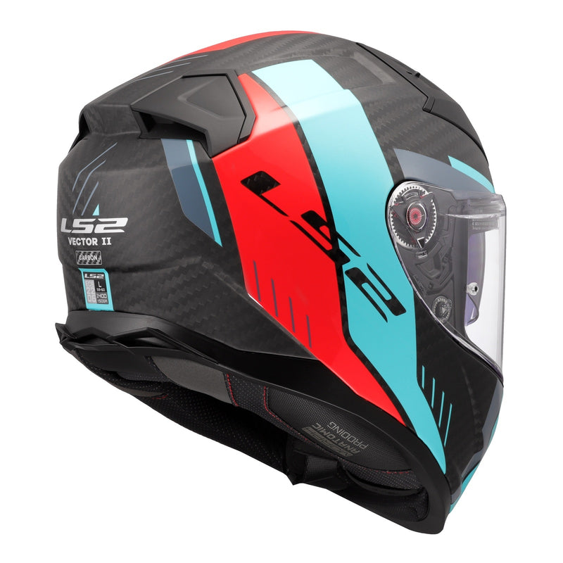 Load image into Gallery viewer, LS2 FF811 Vector II Carbon Grid Helmet - Red / Cyan