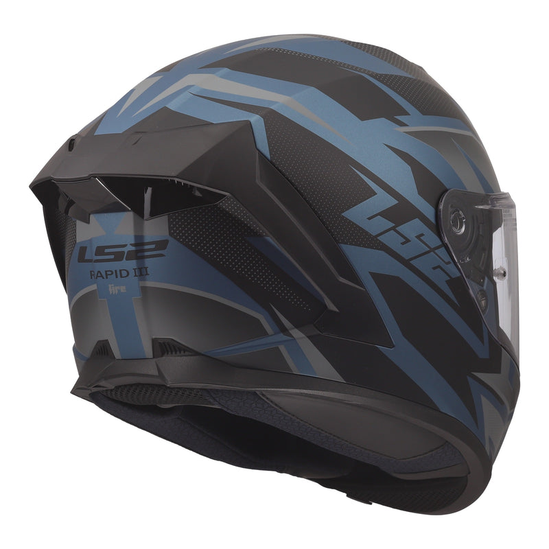 Load image into Gallery viewer, LS2 FF820 Rapid III Xtrem Helmet - Black / Blue Petrol