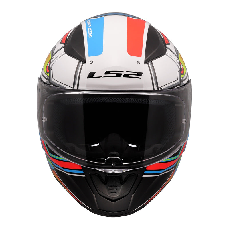 Load image into Gallery viewer, LS2 FF353 Rapid II XDron - White / Hi-Vis Orange / Blue