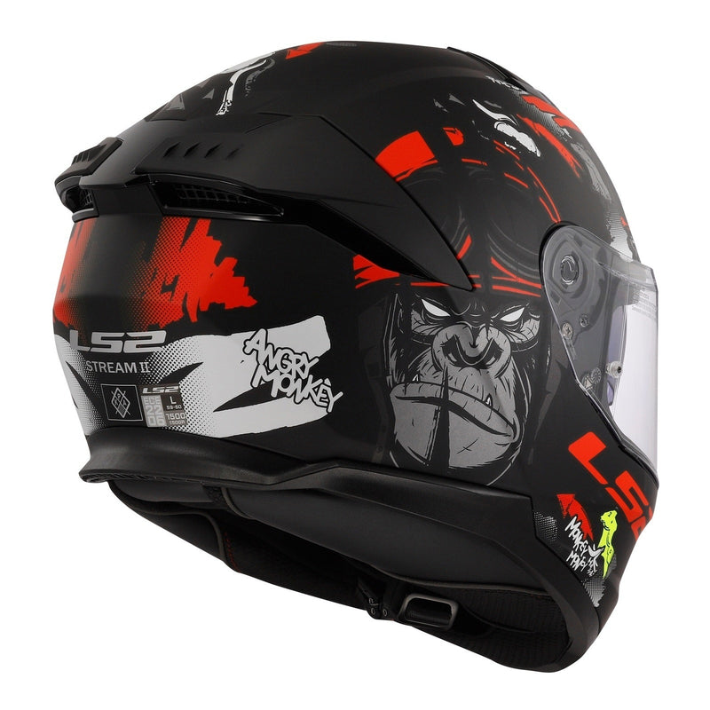 Load image into Gallery viewer, LS2 FF808 Stream II Angry Monkey Helmets - Matte Black / Red 06