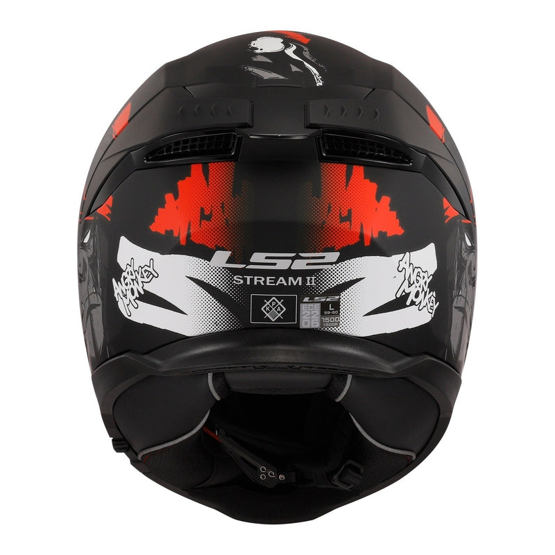 Load image into Gallery viewer, LS2 FF808 Stream II Angry Monkey Helmets - Matte Black / Red 06