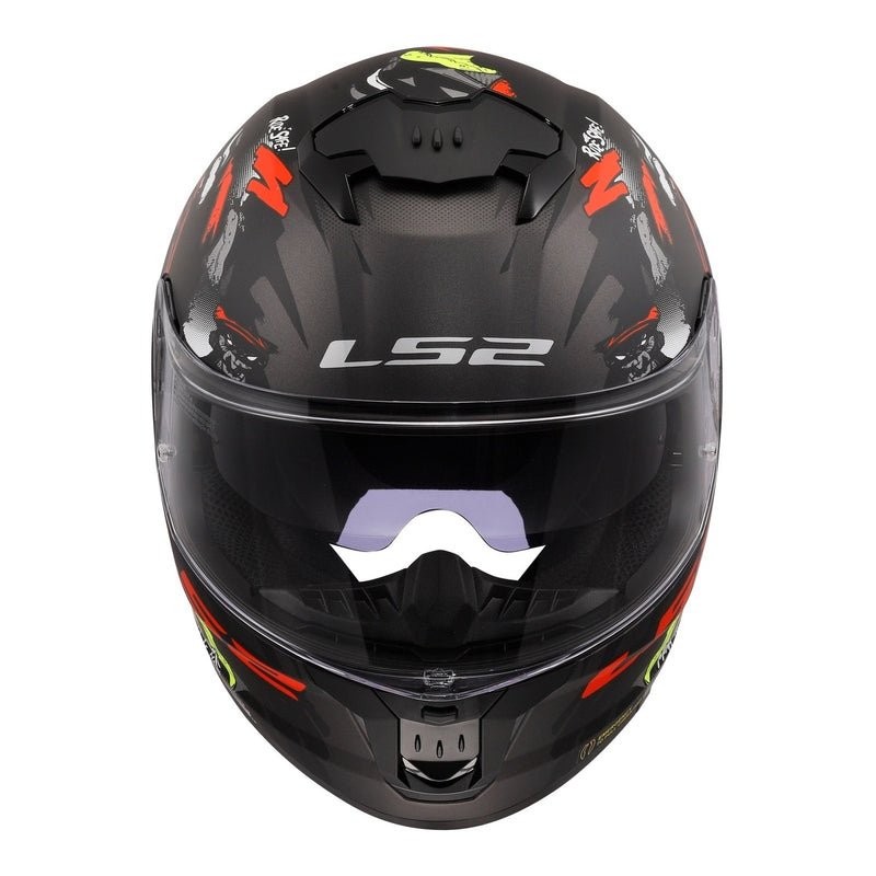 Load image into Gallery viewer, LS2 FF808 Stream II Angry Monkey Helmets - Matte Black / Red 06