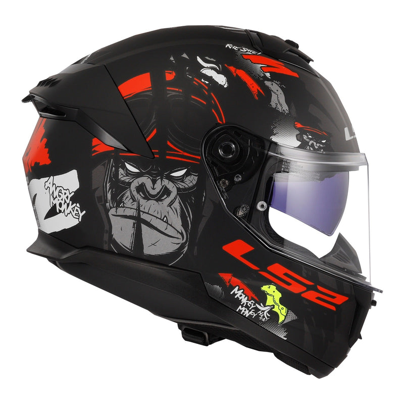 Load image into Gallery viewer, LS2 FF808 Stream II Angry Monkey Helmets - Matte Black / Red 06