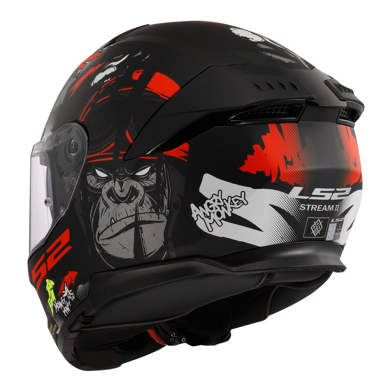 Load image into Gallery viewer, LS2 FF808 Stream II Angry Monkey Helmets - Matte Black / Red 06