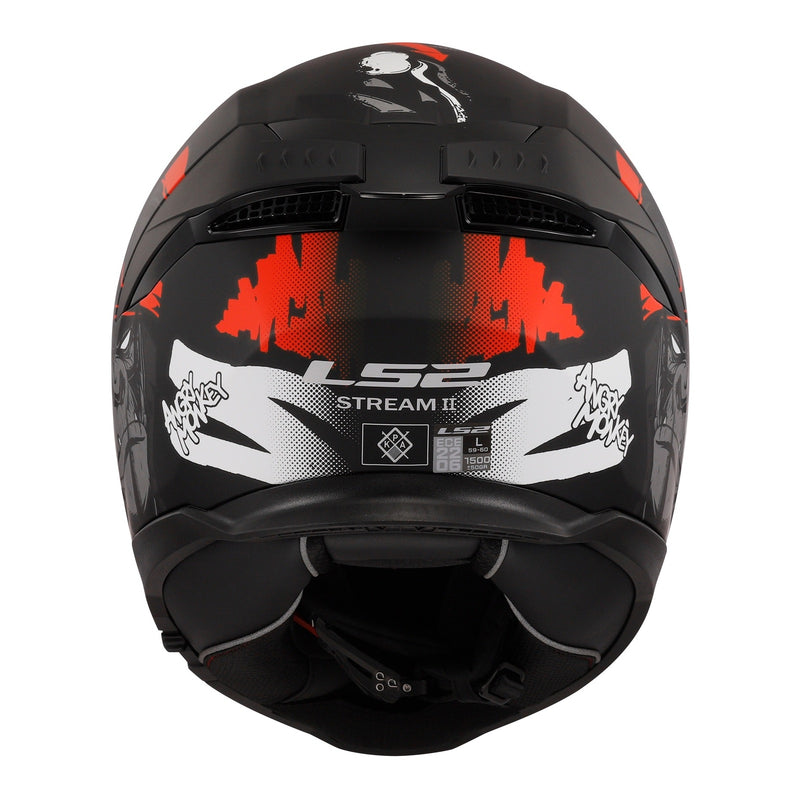 Load image into Gallery viewer, LS2 FF808 Stream II Angry Monkey Helmets - Matte Black / Red 06