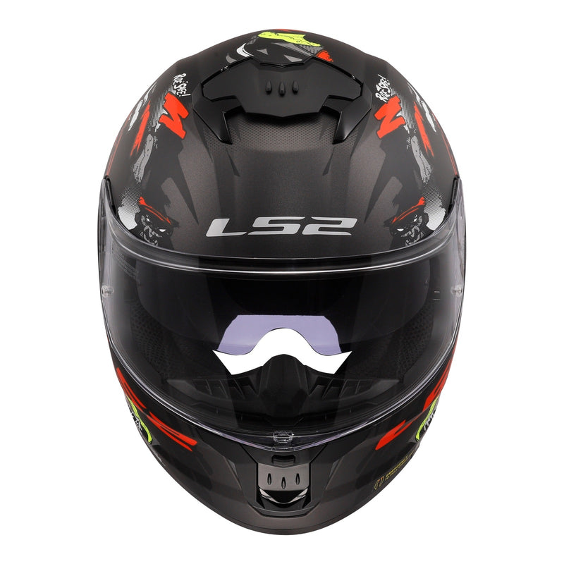 Load image into Gallery viewer, LS2 FF808 Stream II Angry Monkey Helmets - Matte Black / Red 06
