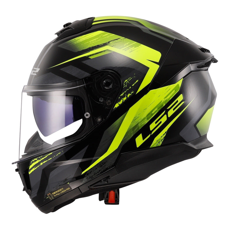 Load image into Gallery viewer, LS2 FF808 Stream II Fury - Black / Hi-Vis Yellow 06