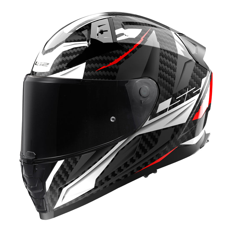 Load image into Gallery viewer, LS2 FF811 Vector II Carbon Savage Helmet - White / Red / Grey