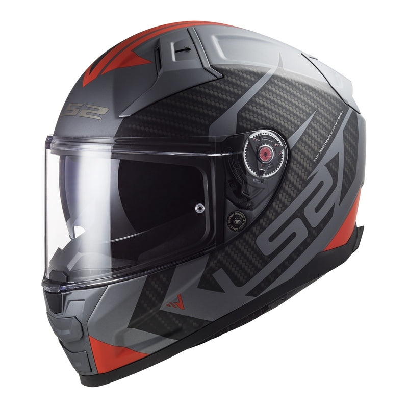 Load image into Gallery viewer, LS2 FF811 Vector II Splitter Helmets - Matte Titanium / Red