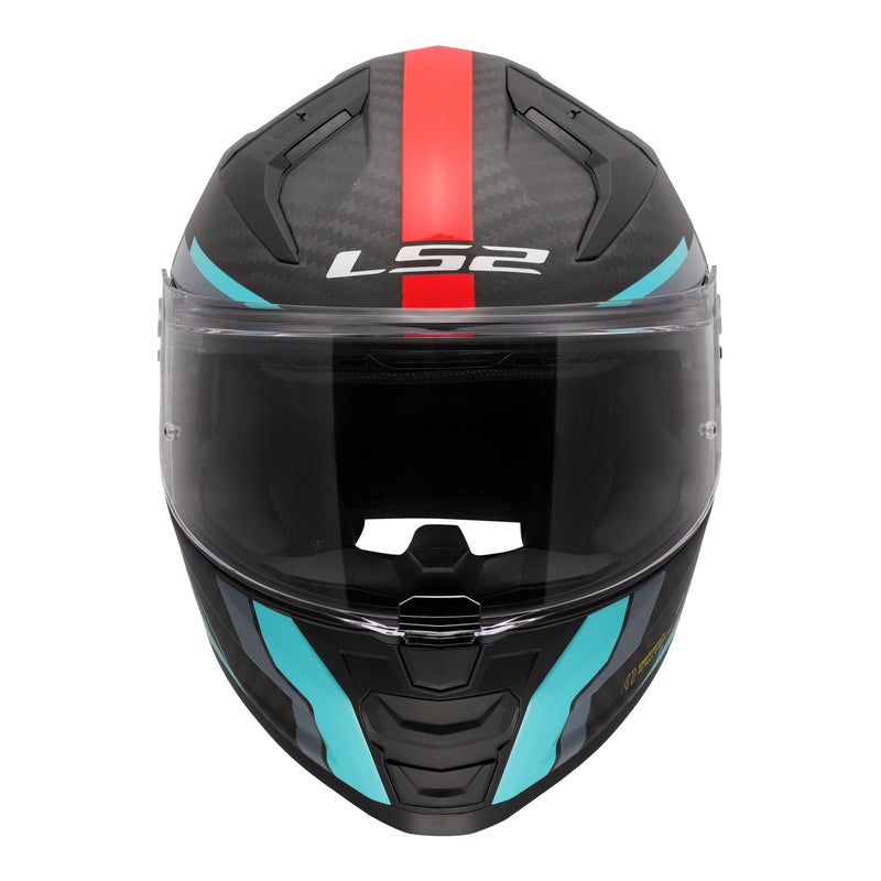 Load image into Gallery viewer, LS2 FF811 Vector II Carbon Grid Helmet - Red / Cyan