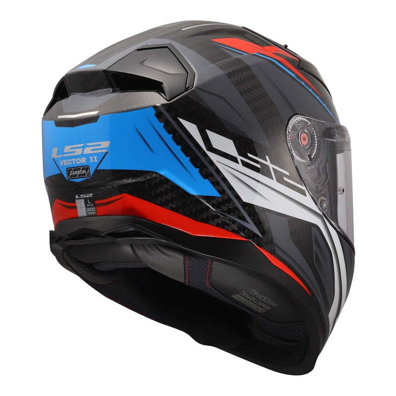 Load image into Gallery viewer, LS2 FF811 Vector II Carbon Savage Helmets - White / Blue / Red
