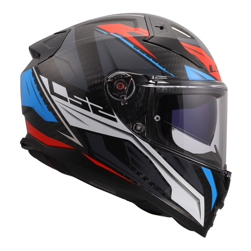 Load image into Gallery viewer, LS2 FF811 Vector II Carbon Savage Helmets - White / Blue / Red