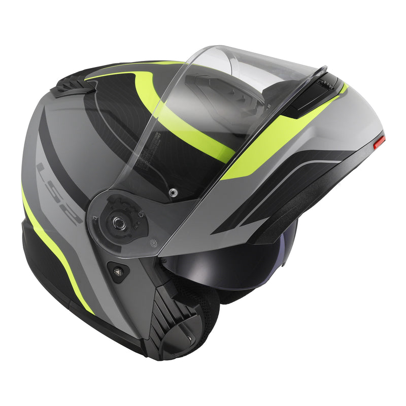Load image into Gallery viewer, LS2 FF908 Strobe II Monza Flip Front Helmets - Matte Black / Hi-Vis Yellow 06