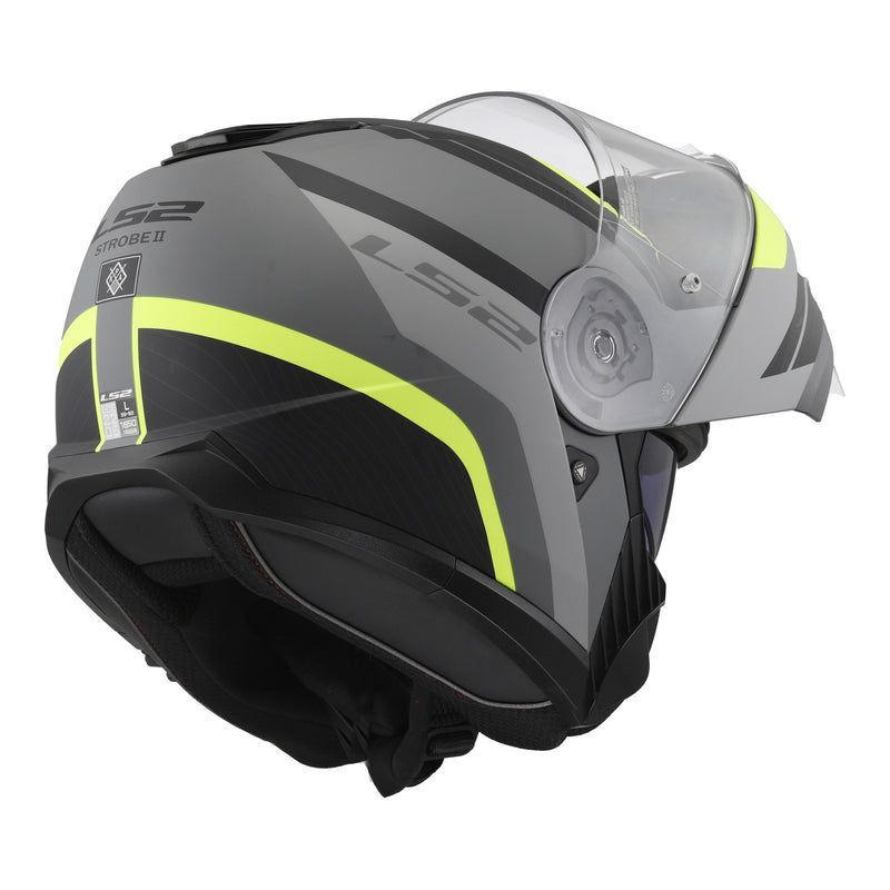 Load image into Gallery viewer, LS2 FF908 Strobe II Monza Flip Front Helmets - Matte Black / Hi-Vis Yellow 06
