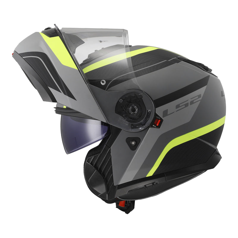 Load image into Gallery viewer, LS2 FF908 Strobe II Monza Flip Front Helmets - Matte Black / Hi-Vis Yellow 06