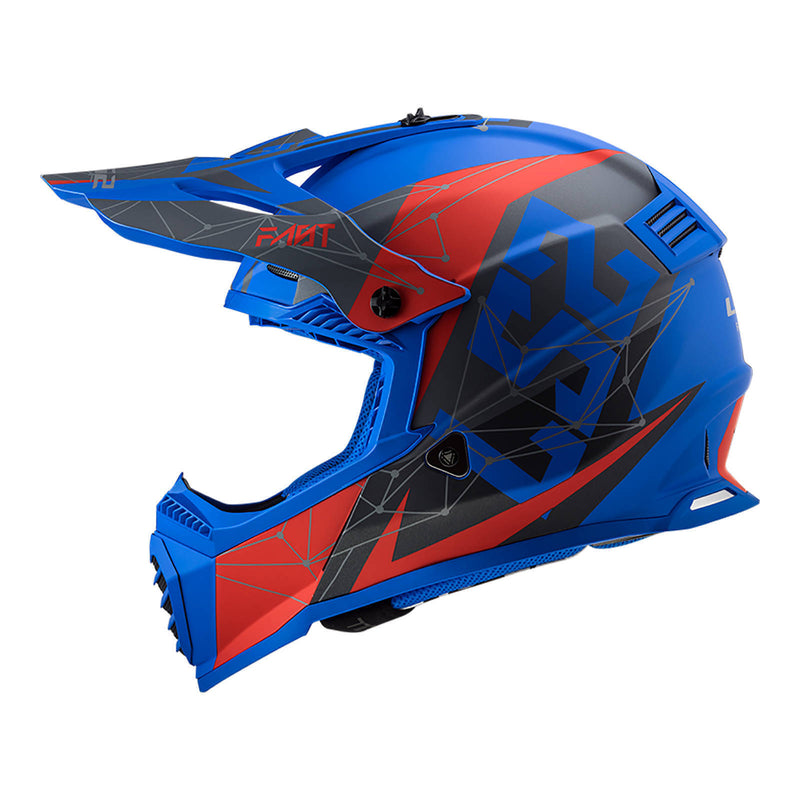 Load image into Gallery viewer, LS2 MX437 Fast Evo Alpha Helmet - Matte Blue / Red