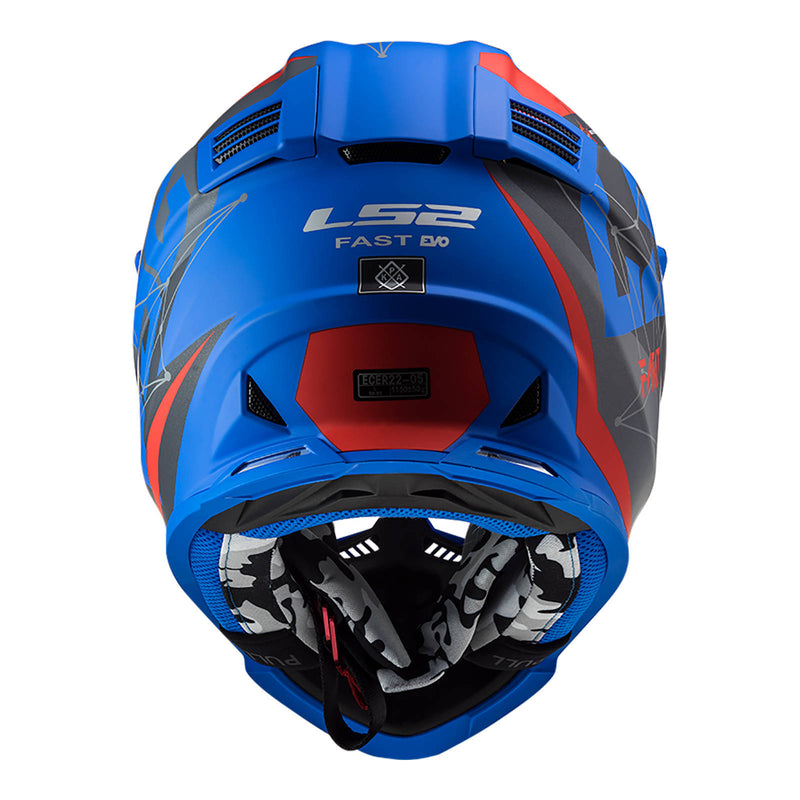 Load image into Gallery viewer, LS2 MX437 Fast Evo Alpha Helmet - Matte Blue / Red