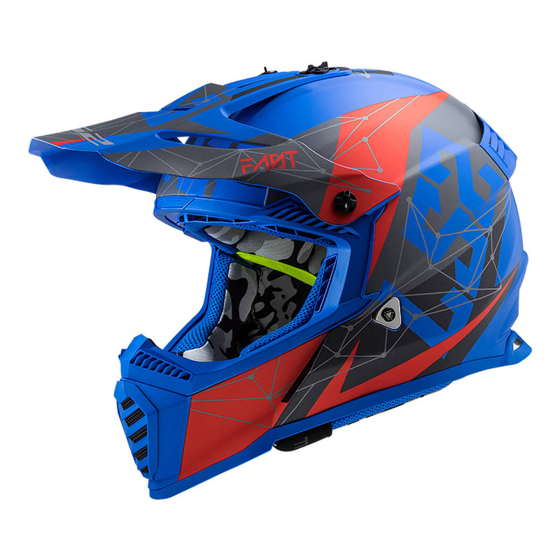 Load image into Gallery viewer, LS2 MX437 Fast Evo Alpha Helmet - Matte Blue / Red