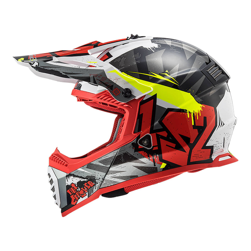 Load image into Gallery viewer, LS2 MX437J Fast Evo Crusher Mini Helmet - Black / Grey / Red