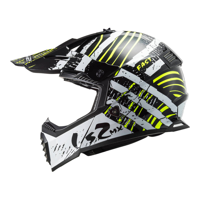 Load image into Gallery viewer, LS2 MX437 Fast Evo Verve Helmet - Black / White