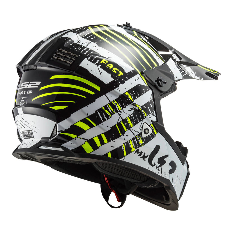 Load image into Gallery viewer, LS2 MX437 Fast Evo Verve Helmet - Black / White