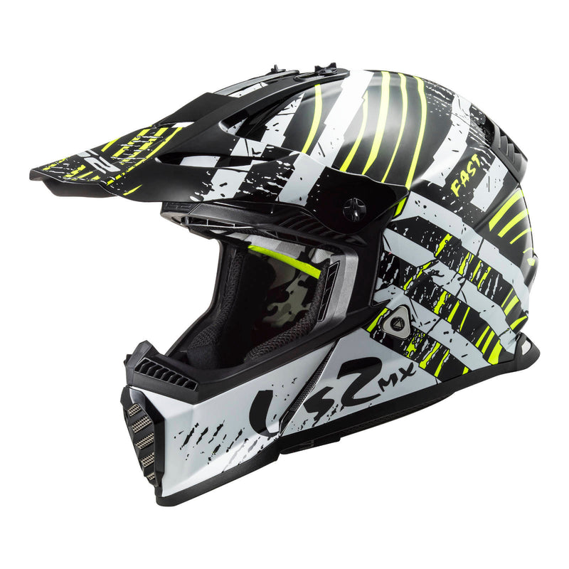 Load image into Gallery viewer, LS2 MX437 Fast Evo Verve Helmet - Black / White