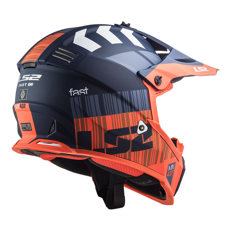 Load image into Gallery viewer, LS2 MX437 Fast Evo Xcode Matte Blue / Orange