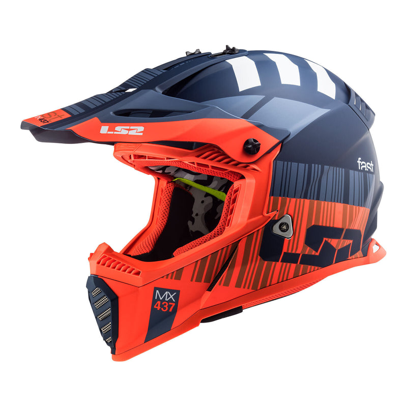 Load image into Gallery viewer, LS2 MX437 Fast Evo Xcode Matte Blue / Orange
