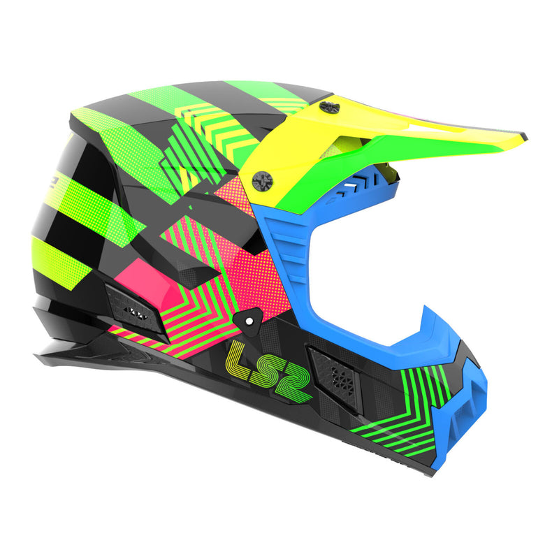 Load image into Gallery viewer, LS2 MX706J COZ Junior Helmet - Chromatic Black / Hi-Vis Pink 06