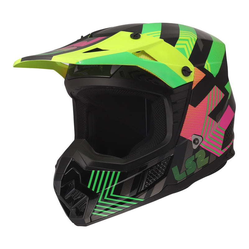 Load image into Gallery viewer, LS2 MX706J COZ Junior Helmet - Chromatic Black / Hi-Vis Pink 06