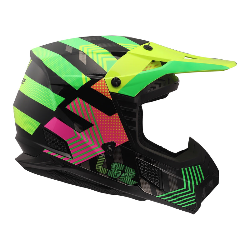 Load image into Gallery viewer, LS2 MX706J COZ Junior Helmet - Chromatic Black / Hi-Vis Pink 06