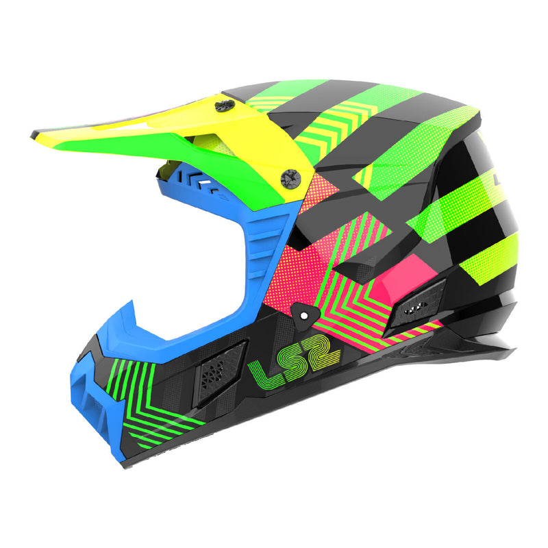 Load image into Gallery viewer, LS2 MX706J COZ Junior Helmet - Chromatic Black / Hi-Vis Pink 06