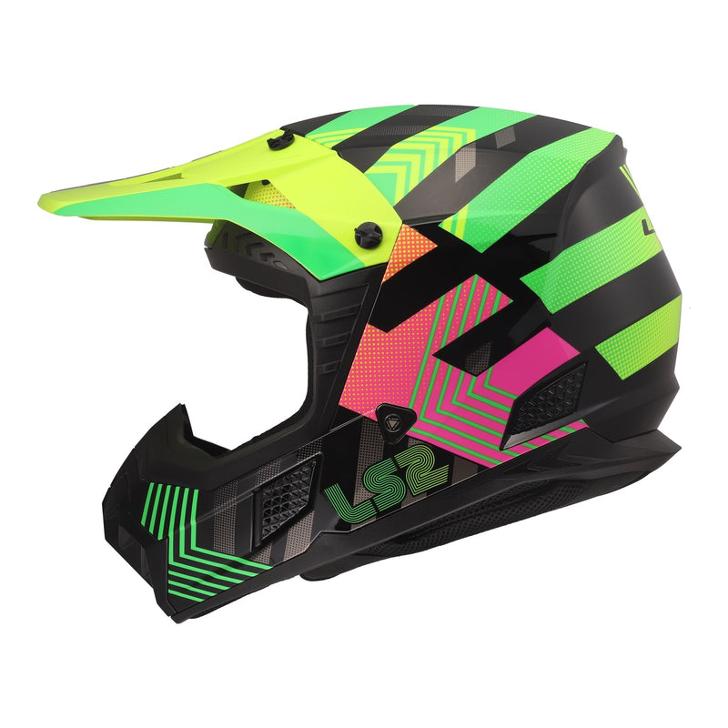 Load image into Gallery viewer, LS2 MX706J COZ Junior Helmet - Chromatic Black / Hi-Vis Pink 06
