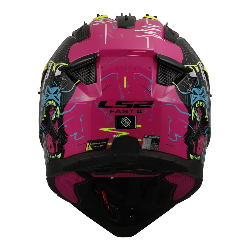 Load image into Gallery viewer, LS2 MX708 Fast II Gorilla Helmet - Purple / Hi-Vis Yellow 06
