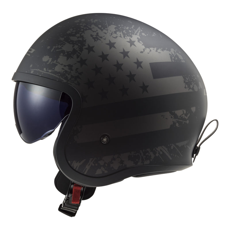 Load image into Gallery viewer, LS2 OF599 Spitfire II Flag Helmet - Matte Black 06