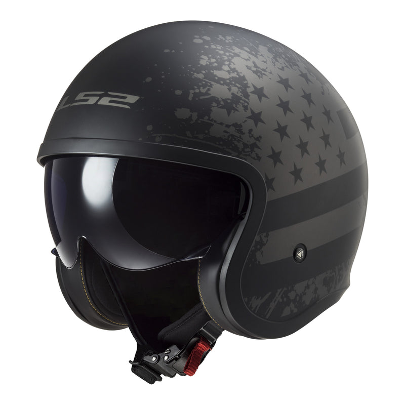 Load image into Gallery viewer, LS2 OF599 Spitfire II Flag Helmet - Matte Black 06