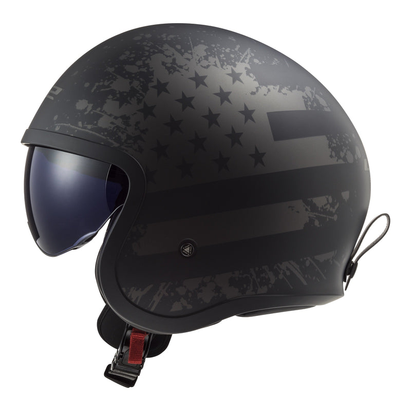 Load image into Gallery viewer, LS2 OF599 Spitfire II Flag Helmet - Matte Black 06